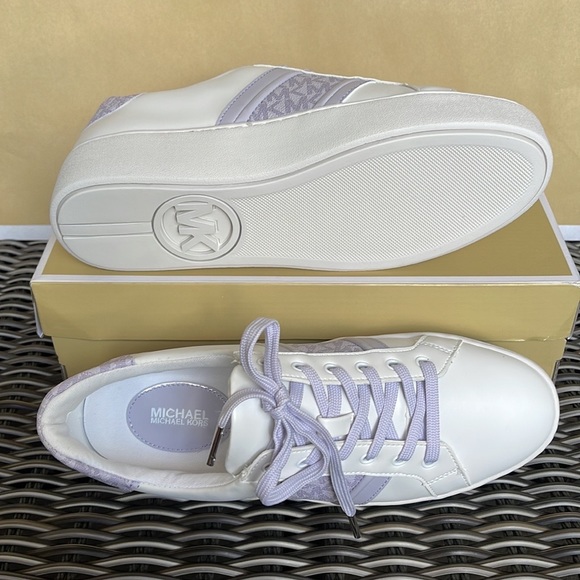 Michael Kors Poppy Stripe Lace Up Nappa Faux Leather WMNS Lavender Mist - Picture 6 of 16